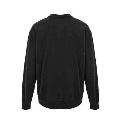 Prada triangle logo hand-painted lettering round neck sweatshirt