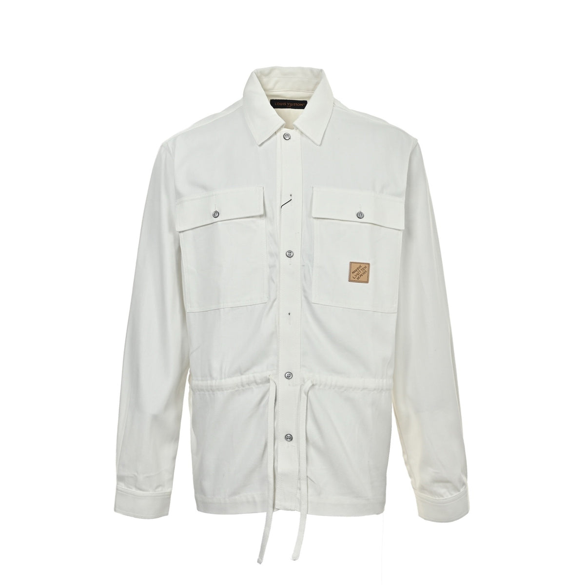 Louis Vuitton leather label printed shirt jacket