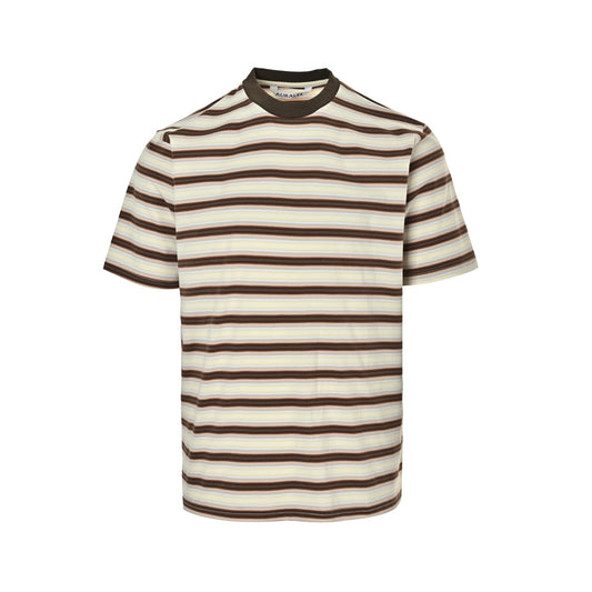AURALEE Creamy white striped short sleeves