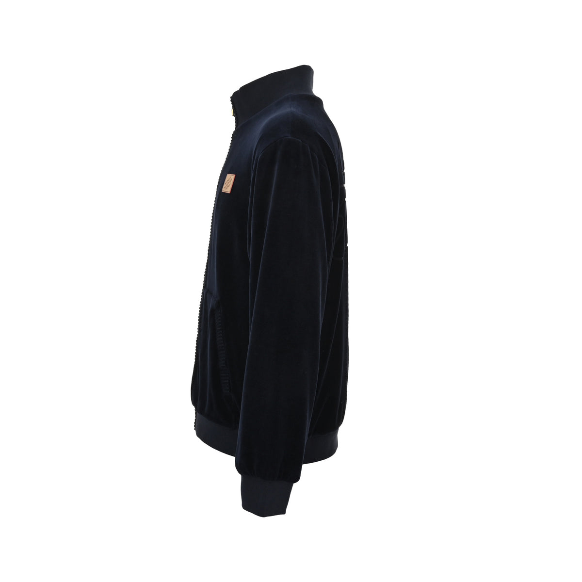Louis Vuitton leather label velvet suit zipper pocket jacket