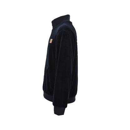 Louis Vuitton leather label velvet suit zipper pocket jacket