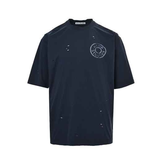 Acne Studios distressed logo hoop short sleeves