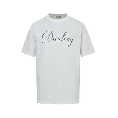 Dior 26ss signature letter printed short sleeves