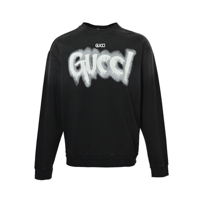 Gucci hand-painted lettering round neck sweatshirt