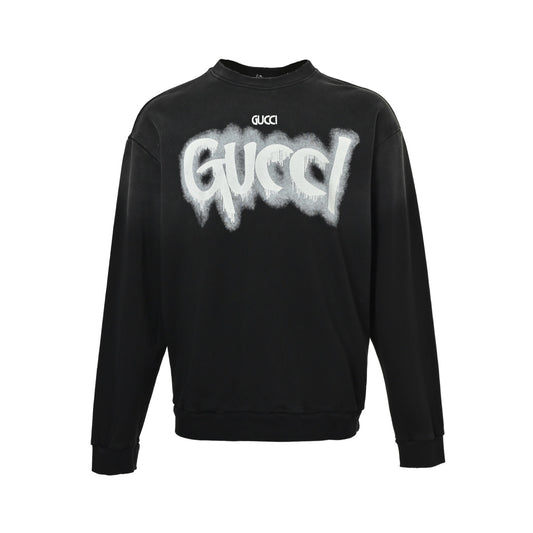 Gucci hand-painted lettering round neck sweatshirt