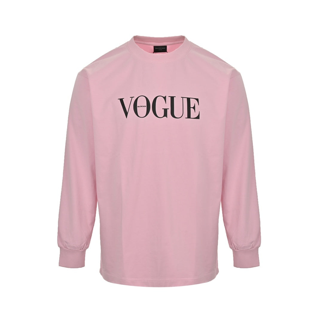 Balenciaga & Vogue Back Lighthouse Washed Distressed Long Sleeve T-Shirt