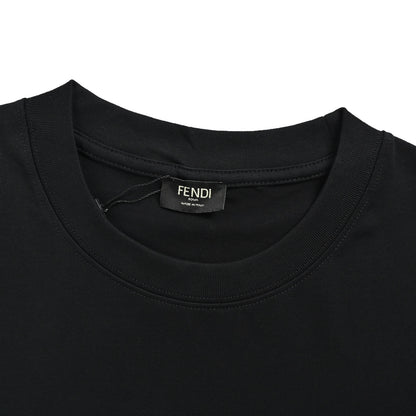 Fendi bamboo pattern embroidered double F logo short sleeves