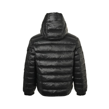 Moncler/Mask 25Fw brim quilted embroidered letter hooded down jacket