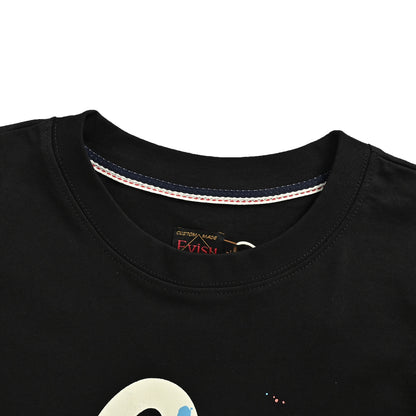Evisu/福神 splash ink big M seagull print short sleeves