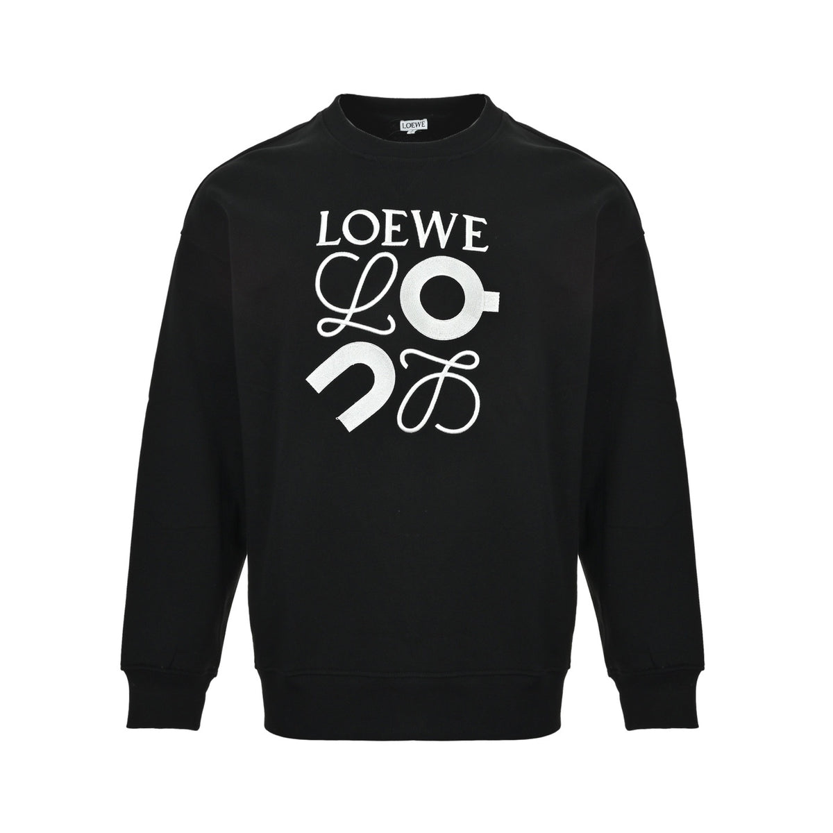 Loewe/Luo Yiwei Angpa joint embroidered logo round neck sweatshirt