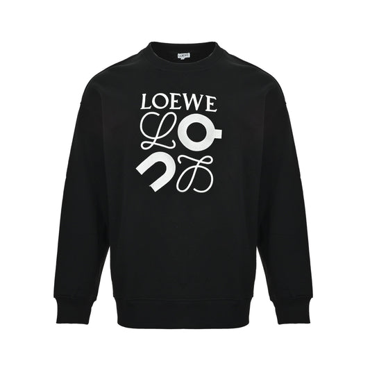 Loewe/Luo Yiwei Angpa joint embroidered logo round neck sweatshirt
