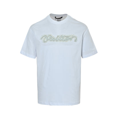 Louis Vuitton denim letter logo short sleeves