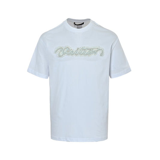 Louis Vuitton denim letter logo short sleeves