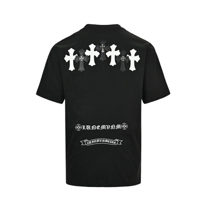Chrome Hearts Leather Label Cross Hardware Short Sleeves