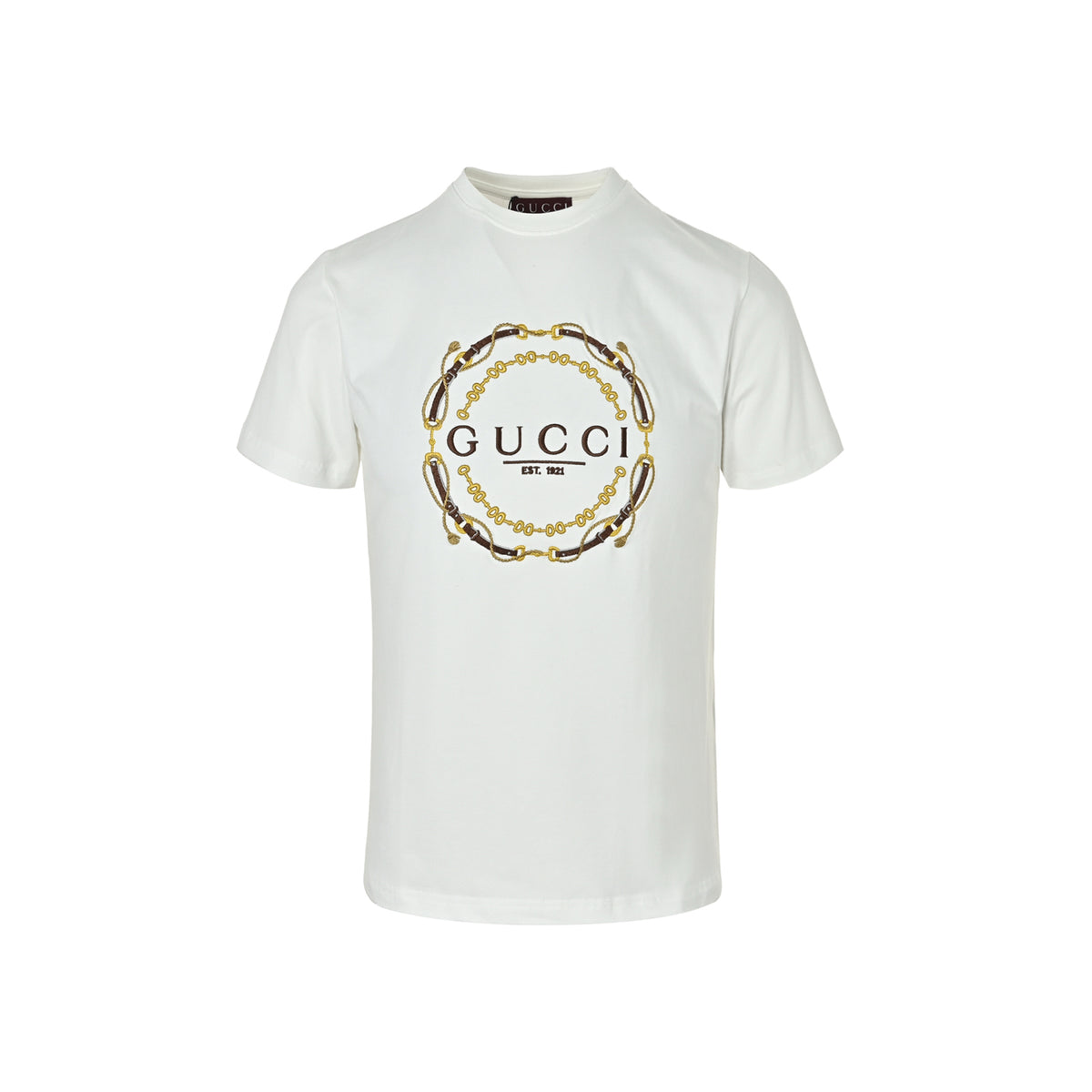 Gucci Double G interlocking wheat bridle embroidered short sleeves