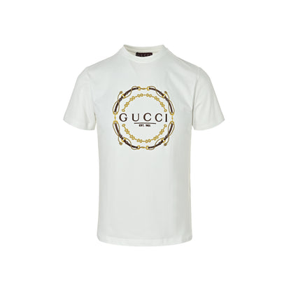 Gucci Double G interlocking wheat bridle embroidered short sleeves