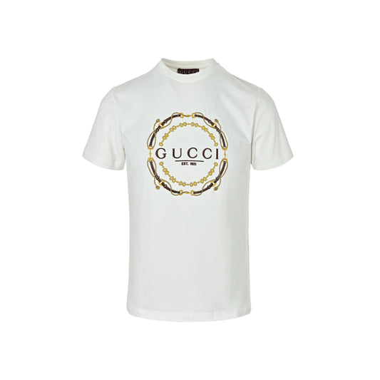 Gucci Double G interlocking wheat bridle embroidered short sleeves