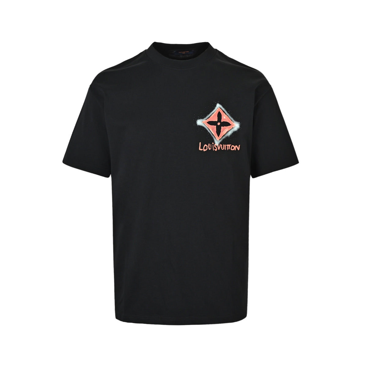 Louis Vuitton four-leaf clover logo graffiti hand-painted short-sleeve