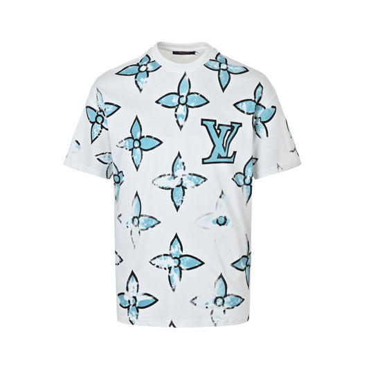Louis Vuitton all-over mottled presbyopia printed short-sleeves