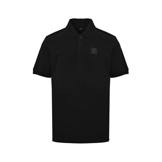 Fendi 25ss hot stamping FF logo Polo short sleeves
