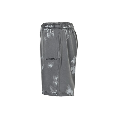 Balenciaga/Balanciaga 25ss paint inkjet embroidered letter shorts