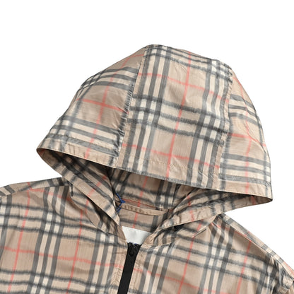 Burberry gradient yellow plaid hooded jacket