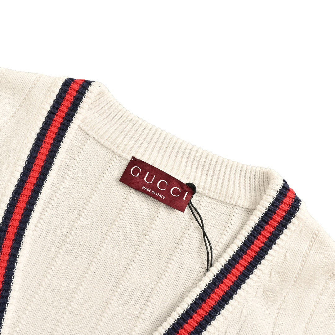 Gucci 24Fw signature letter embroidered cardigan sweater