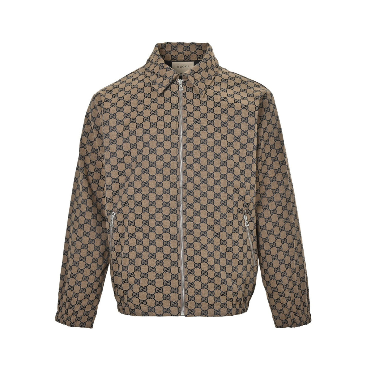 Gucci GG old flower all over printed jacquard zipper jacket