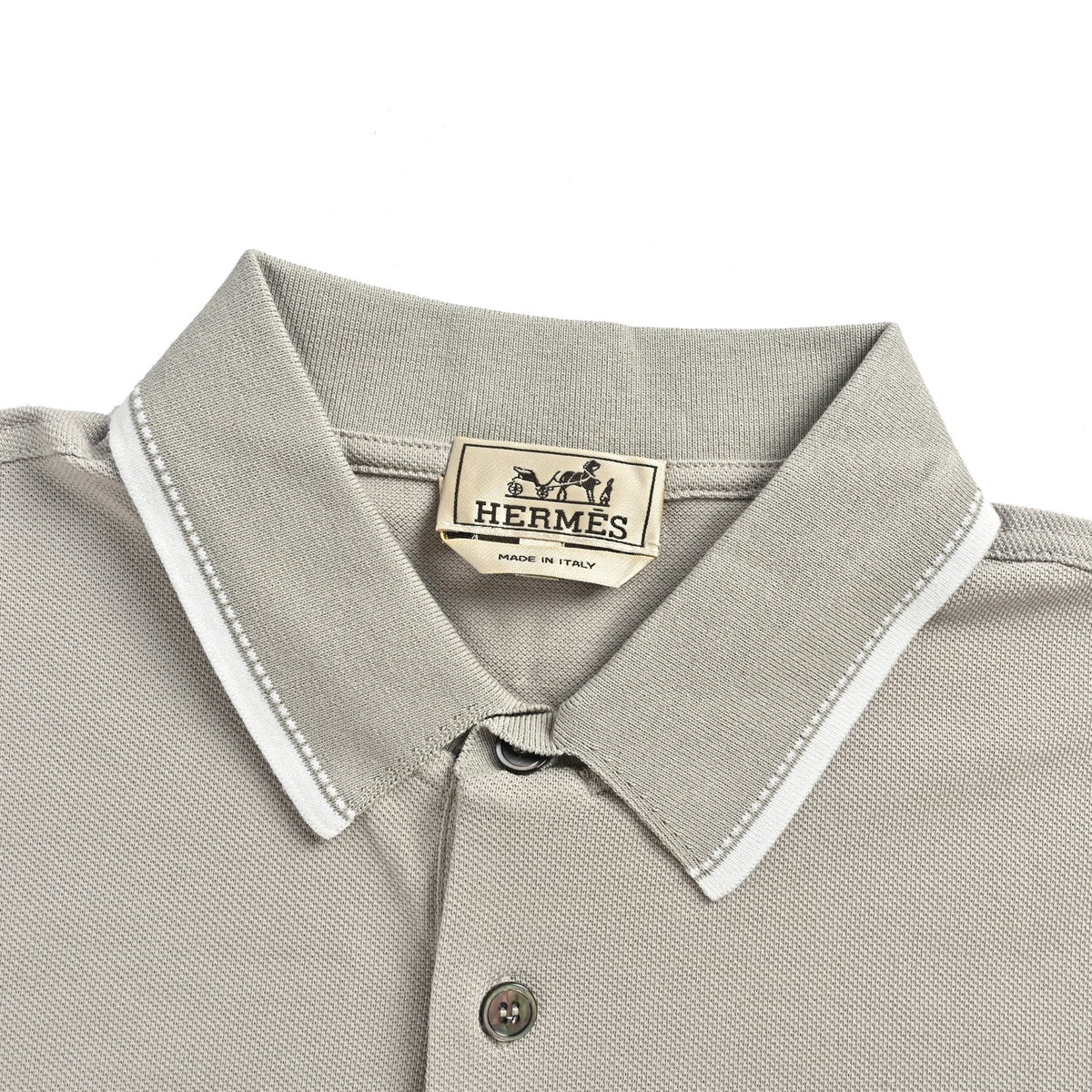 HERMES Polo short sleeves with pocket logo embroidery