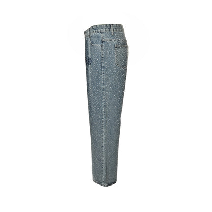 GOODBRAND full diamond letter watermark jeans