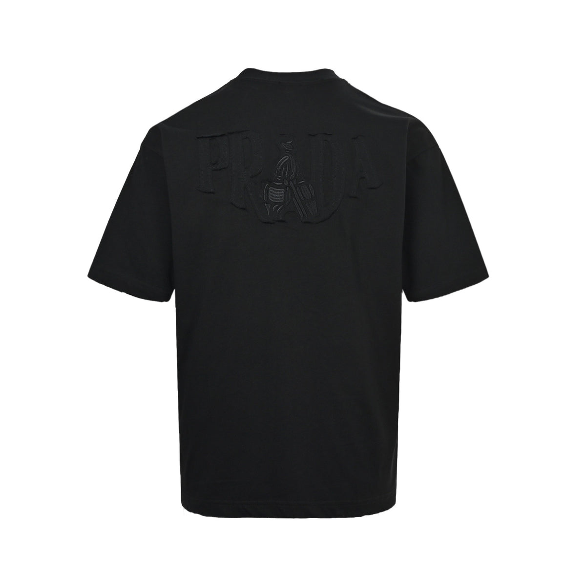 Prada 26ss villain embroidered patch letters washed short sleeves