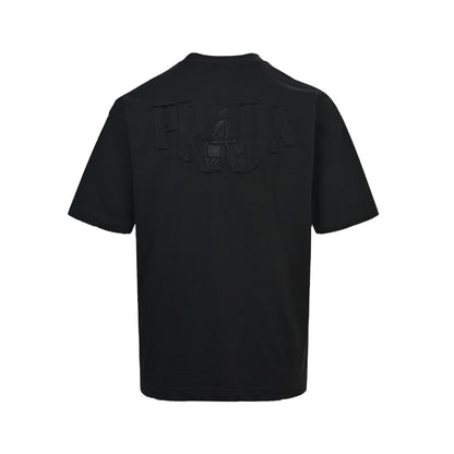 Prada 26ss villain embroidered patch letters washed short sleeves