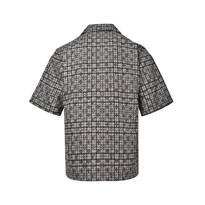 Louis Vuitton old pattern plaid suit short-sleeved shirt