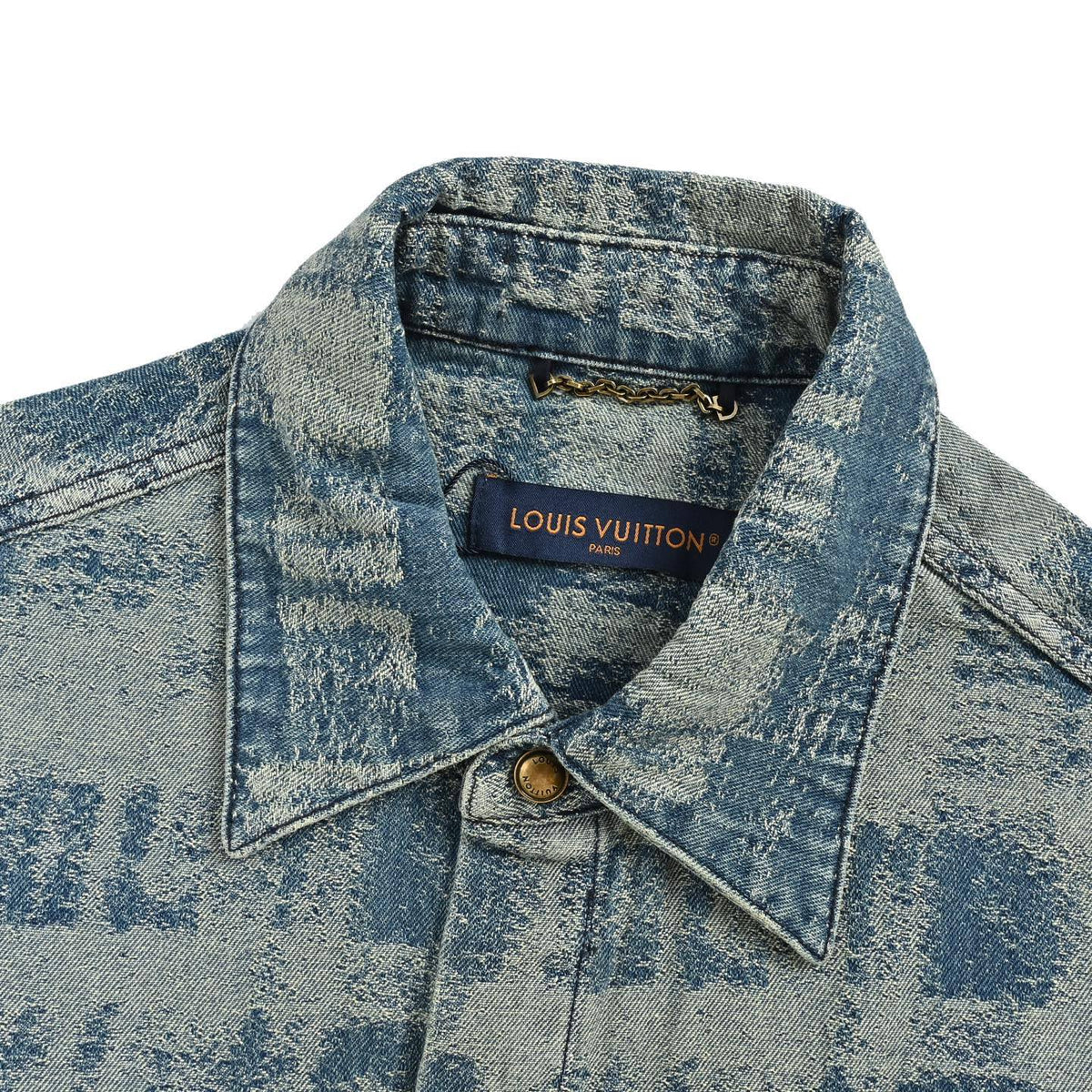 Louis Vuitton presbyopic logo gradient denim short-sleeved shirt
