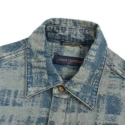 Louis Vuitton presbyopic logo gradient denim short-sleeved shirt