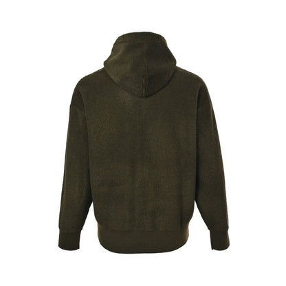 Loewe 25Fw logo embroidered zipper hooded sweater jacket