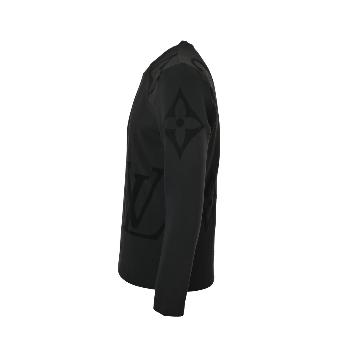 LouisVuitton/Louis Vuitton 25ss large LOGO flocking all-over printed long sleeves