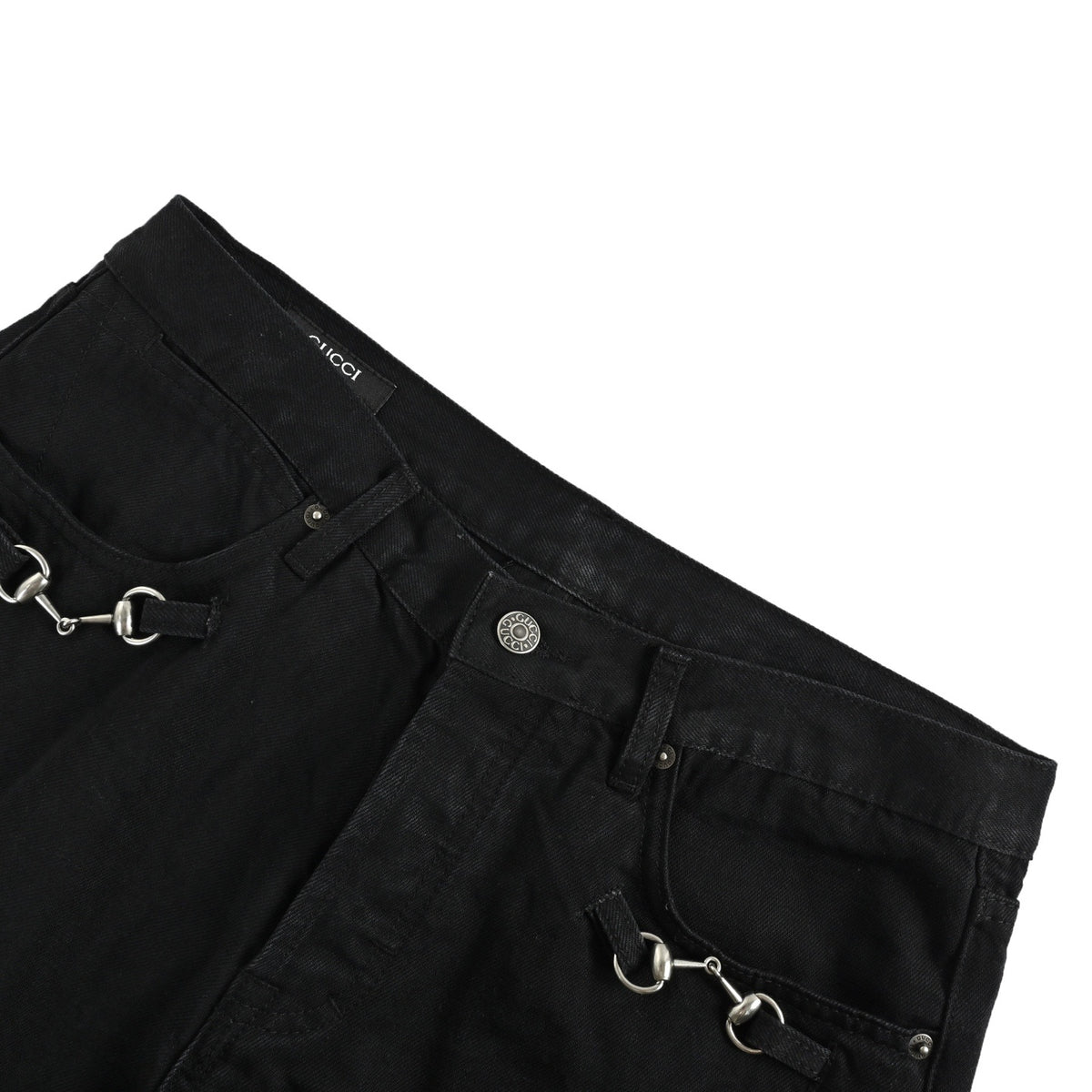 Gucci lock washed blue jeans