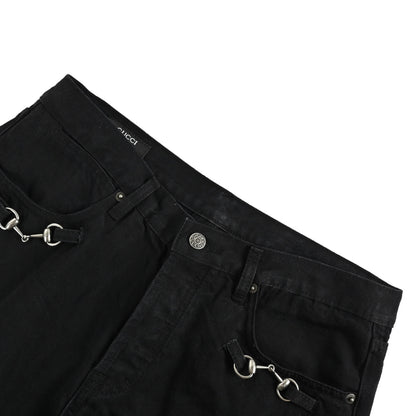 Gucci lock washed blue jeans