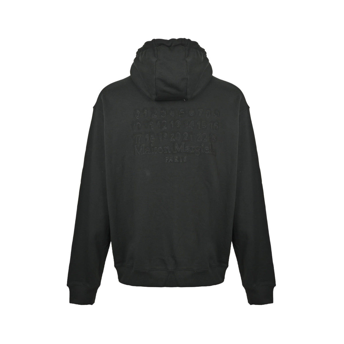 MAISON MARGIELA/Maggiela unfinished embroidered printed hooded sweatshirt jacket