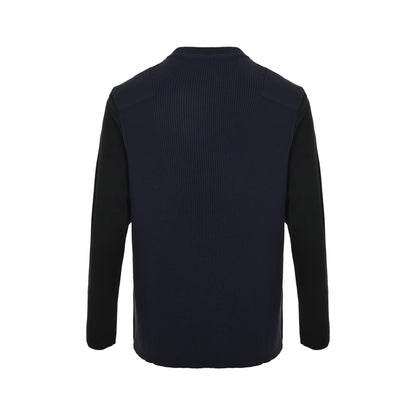 Loewe/Luo Yiwei shoulder button patchwork crew neck knitted sweater