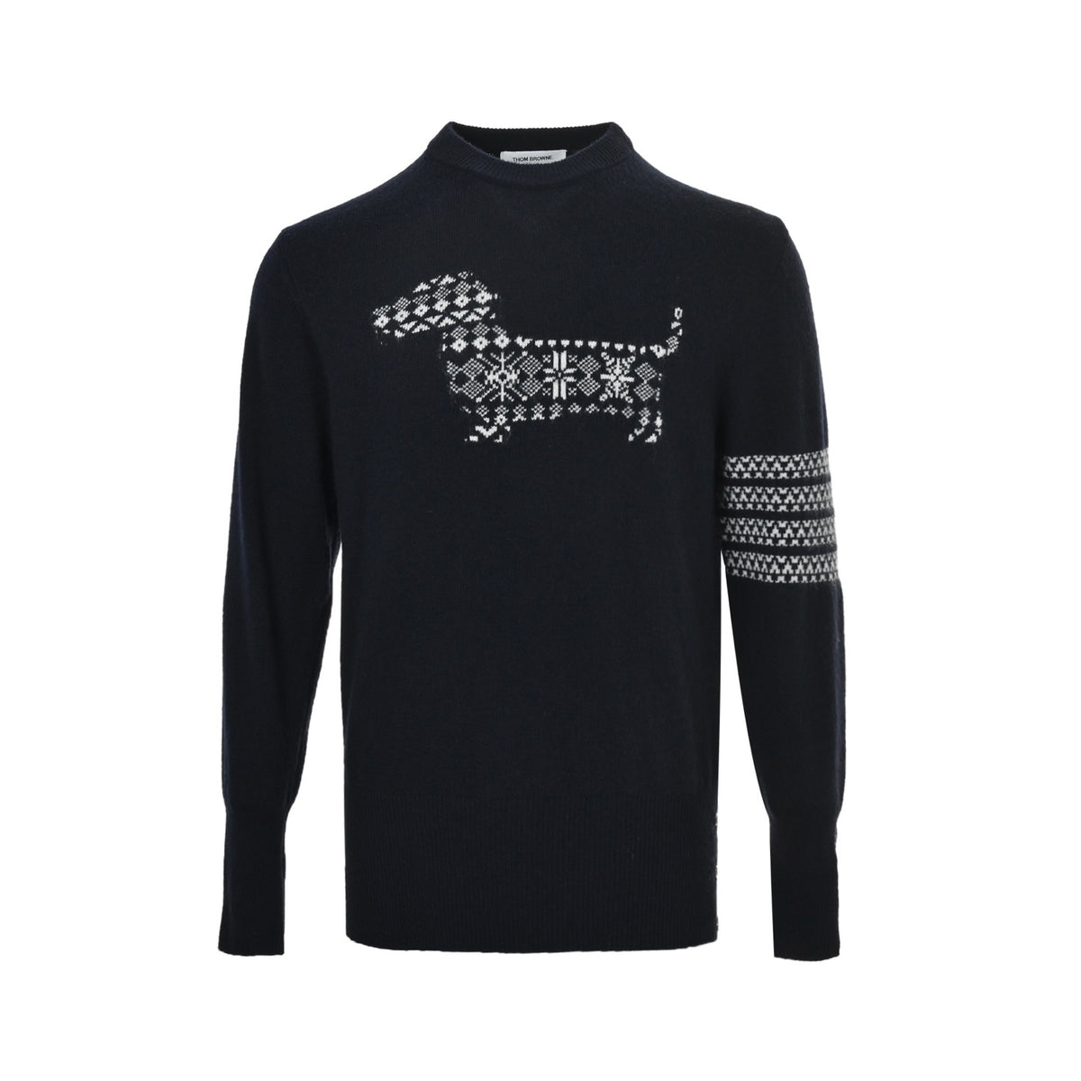 Thom Browne/Thom Brown 25Fw snowflake puppy crew neck sweater