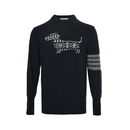 Thom Browne/Thom Brown 25Fw snowflake puppy crew neck sweater