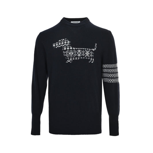 Thom Browne/Thom Brown 25Fw snowflake puppy crew neck sweater