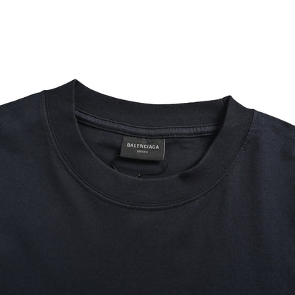 Balenciaga/Balanciaga 1917 shield badge curved retro printed short sleeves