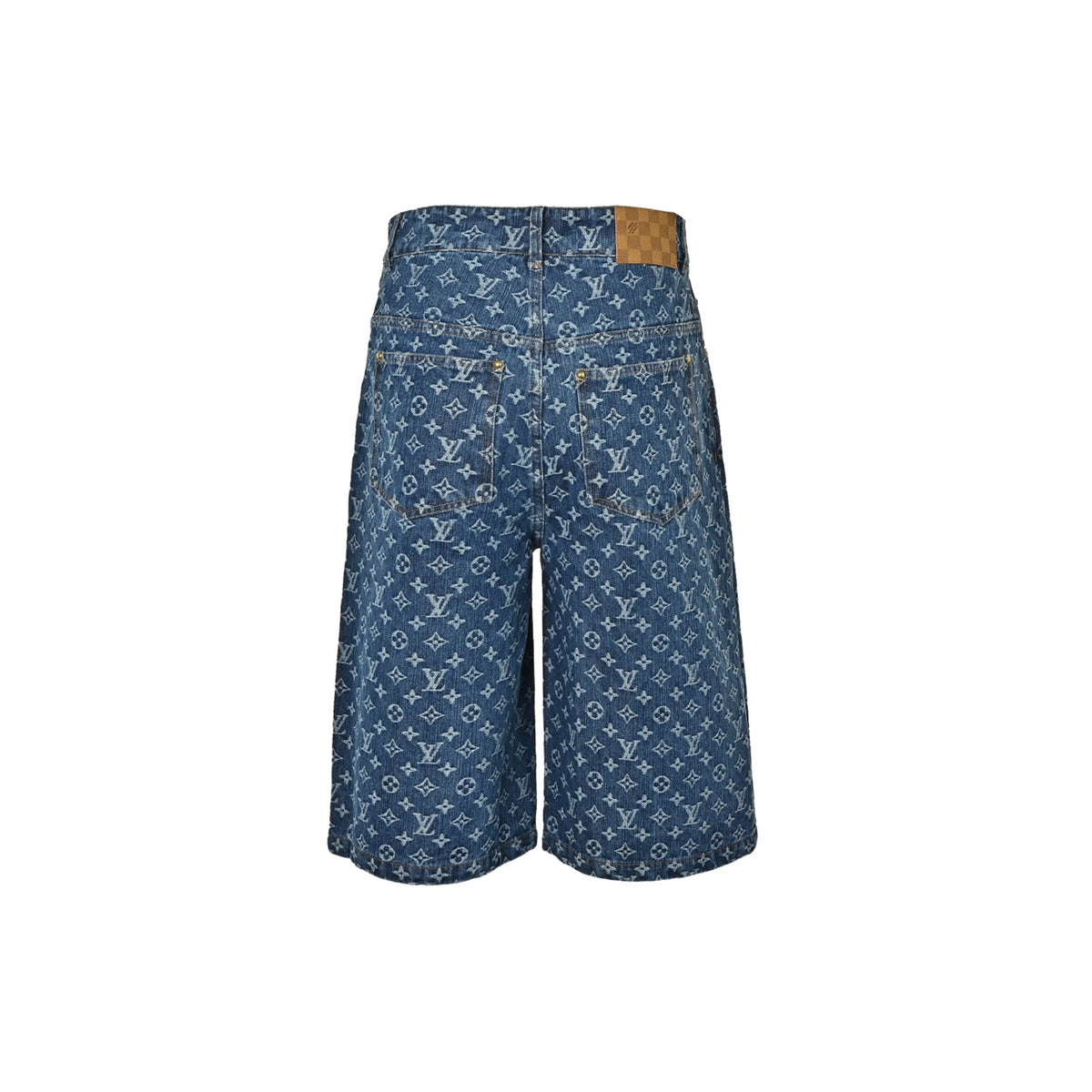 Louis Vuitton all-over presbyopia jacquard suit six-point denim shorts