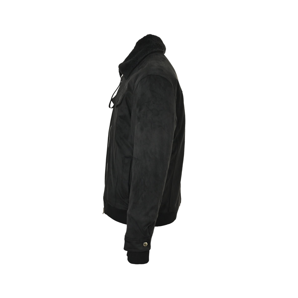 Louis Vuitton embroidered logo fur collar cotton jacket