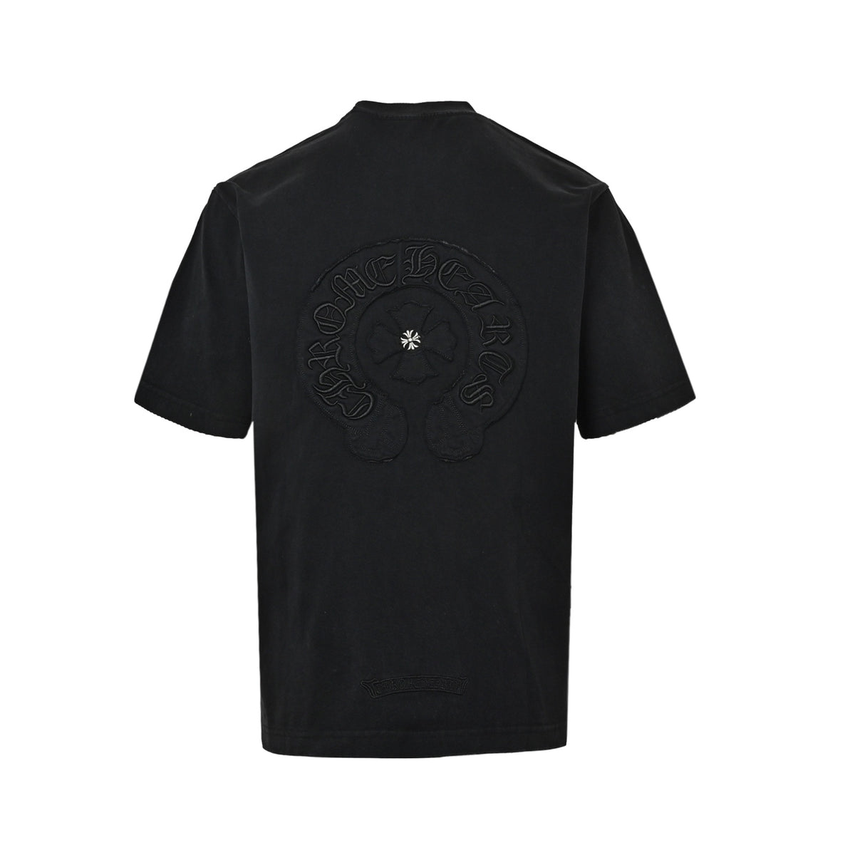 Chrome Hearts/Chrome Heart Heavy Dark Pattern Horseshoe Patch Embroidered Short Sleeves