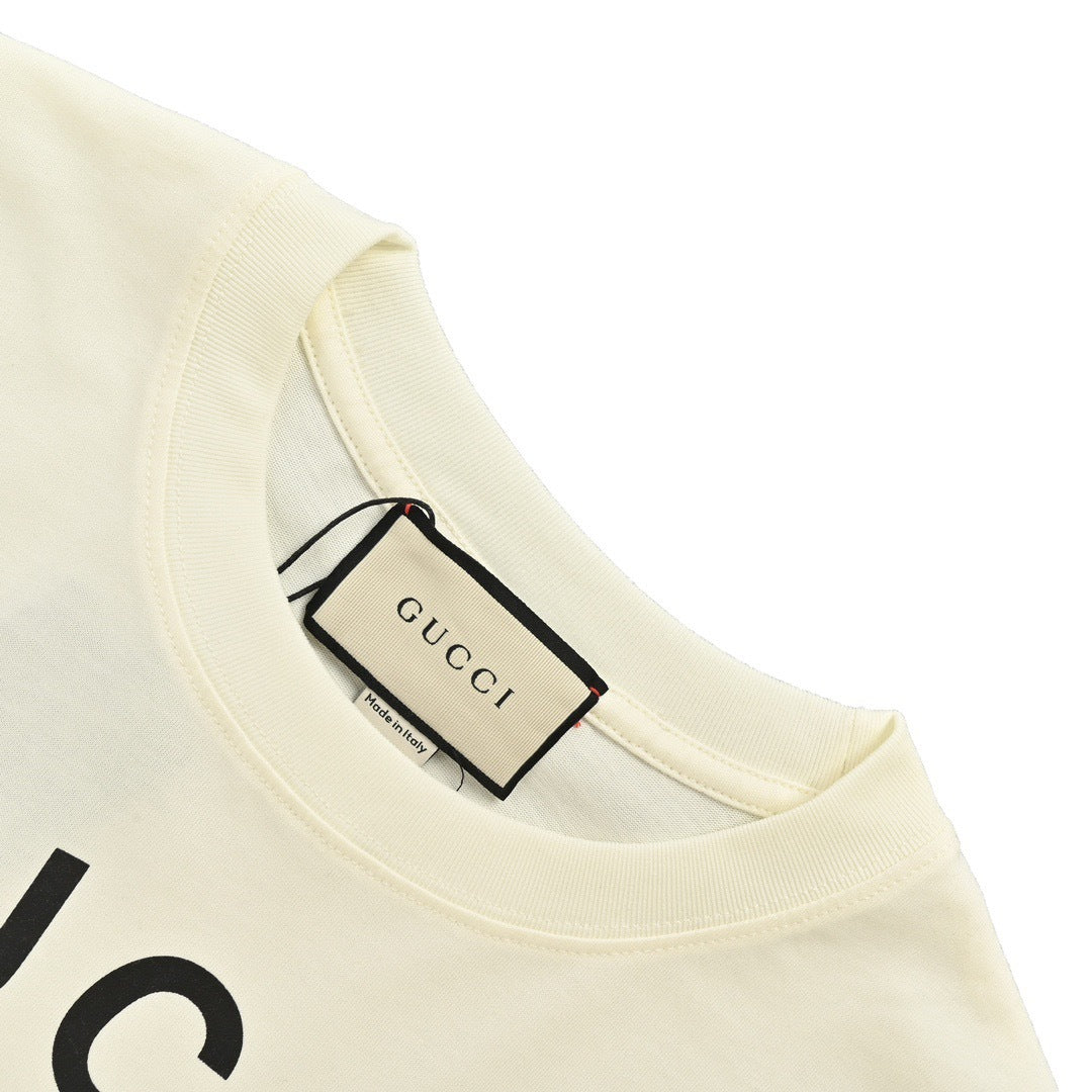 Gucci 22ss twist logo letter print short sleeves