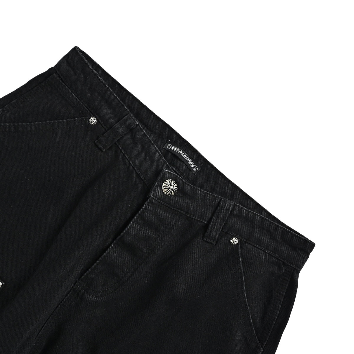 Chrome Hearts/Chrome Heart leather label cross denim shorts